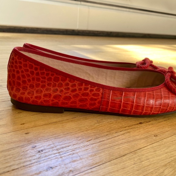 Red Croco-optic Ballerinas - Picture 2 of 4